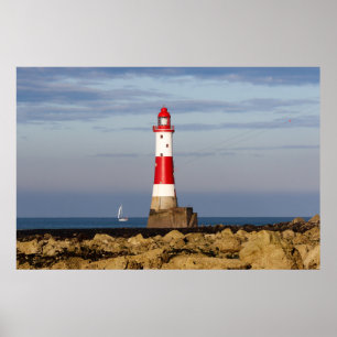 灯台 Beachy Head Light house England ポスター
