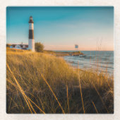 灯台 | Big Sable Light house Ludington, MI ガラスコースター (正面)