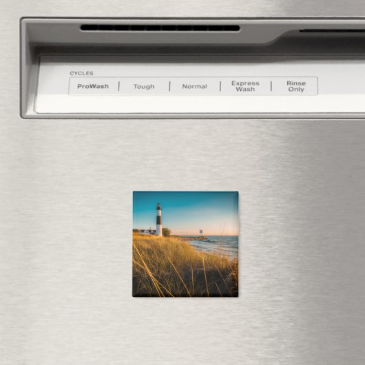 灯台 | Big Sable Light house Ludington, MI マグネット (インサイチュ (食洗機))