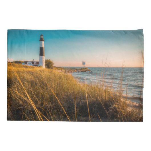 灯台 | Big Sable Light house Ludington, MI 枕カバー (裏面)