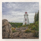 灯台 | Big Tub Harbor Tobermory Ontario ガラスコースター (正面)