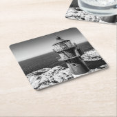 灯台| Bømloノルウェーのランタン部屋 スクエアペーパーコースター (アングル)