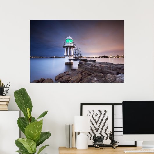 灯台 | Cremorne Point Light house Australia ポスター (ホームオフィス)
