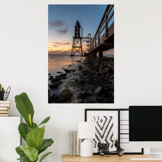 灯台 | Eversand-Oberfeueドイツ ポスター (ホームオフィス)