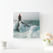 灯台 | Jument Light house Ouessant France スクエア壁時計 (ホーム)