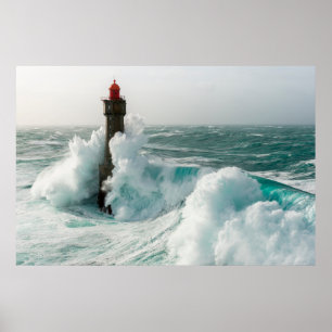 灯台 Jument Light house Ouessant France ポスター