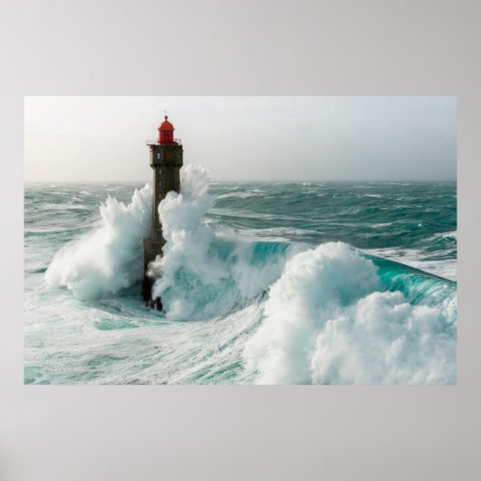 灯台 | Jument Light house Ouessant France ポスター (正面)