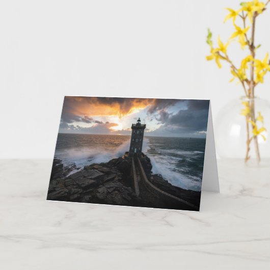 灯台 | Le Conquet Kermorvan Light house カード (黄色い花)