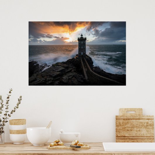 灯台 | Le Conquet Kermorvan Light house ポスター (キッチン)