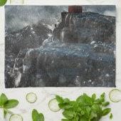 灯台 | Light house in the Storm キッチンタオル (折り畳み)