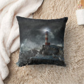 灯台 | Light house in the Storm クッション (ブランケット)