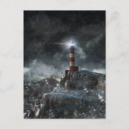 灯台 | Light house in the Storm ポストカード (正面)
