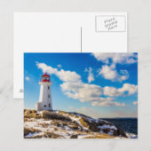 灯台 | Nova Scotia、ペギーの入り江の冬 ポストカード (正面/裏面)