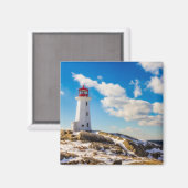 灯台 | Nova Scotia、ペギーの入り江の冬 マグネット (正面/裏面)