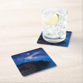 灯台 | Starry Night Lighthouse スクエアペーパーコースター (インサイチュ)