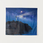 灯台 | Starry Night Lighthouse タペストリー (正面(横))
