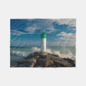 灯台 Wellington Ontarioカナダ フリースブランケット (正面(横))