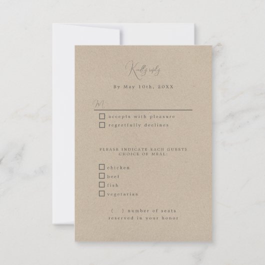 灯台RSVP食事の選択肢 出欠カード (裏面)