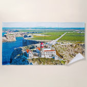 灯台Sagresポルトガルのビーチタオル ビーチタオル (正面)