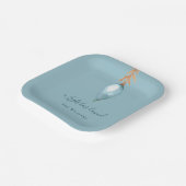 灯火が水色にキリシタンの聖降誕祭を飾った ペーパープレート (傾斜あり)