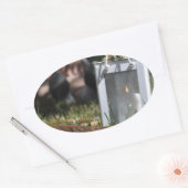 灯篭 楕円形シール (封筒)