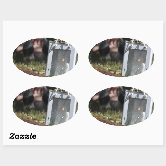 灯篭 楕円形シール (シート)