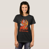 灰から上昇かわいいフェニックス火の鳥のファンタジーFi Tシャツ (正面フル)