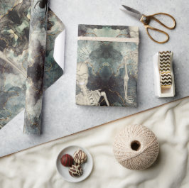 灰から生えるスケルトンハロウィーンの工芸 ラッピングペーパー