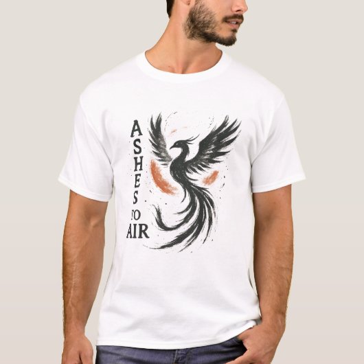 灰から空へと舞い上がるフェニックスのマークTシャツ Tシャツ (正面)