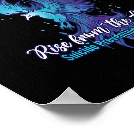 灰から立ち上がる自殺防止認識度 ポスター (角)