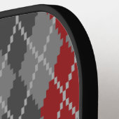 灰と残りアーガイル ピックルボールラケット (左詳細)