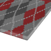 灰と燃えアーガイル殻ガラス板 カッティングボード (角)