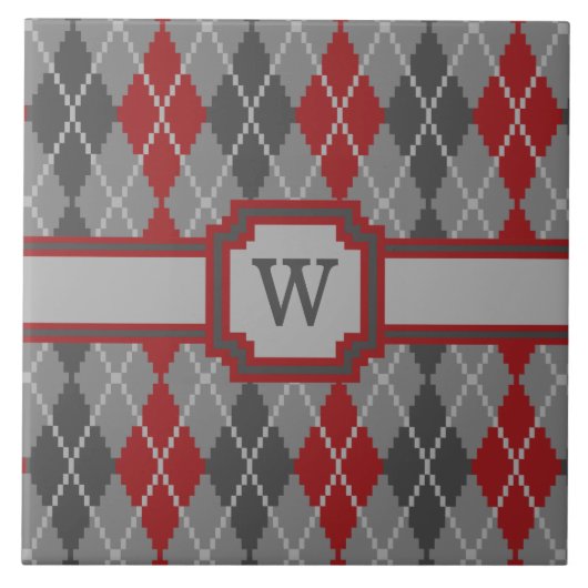 灰と燃えアーガイル殻タイル タイル (正面)