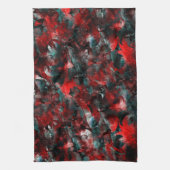 灰に華やかな赤葉い落ちた キッチンタオル (縦)