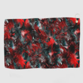 灰に華やかな赤葉い落ちた ゴルフタオル (横)