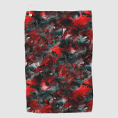 灰に華やかな赤葉い落ちた ゴルフタオル (正面)