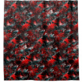 灰に華やかな赤葉い落ちた シャワーカーテン (正面)