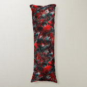 灰に華やかな赤葉い落ちた ボディピロー (正面縦)