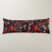 灰に華やかな赤葉い落ちた ボディピロー (正面)