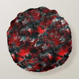 灰に華やかな赤葉い落ちた ラウンドクッション