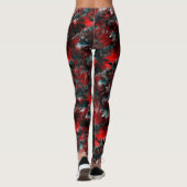 灰に華やかな赤葉い落ちた レギンス (裏面)