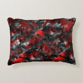 灰に赤い赤葉い落ちた アクセントクッション (正面)