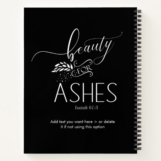 灰のための美しいChristian Bible Verse Notebook ノートブック (裏面)