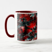 灰の上に派手な赤い葉粉を落ちた入れた食感 マグカップ (左)