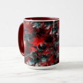 灰の上に派手な赤い葉粉を落ちた入れた食感 マグカップ (正面左)