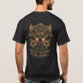 灰の中から蘇る再生のスカルフェニックス 抱きしめて Tシャツ (裏面)