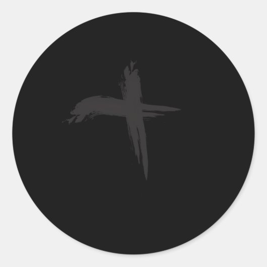 灰の水曜日の灰カトリック四旬復活祭クロス ラウンドシール (正面)