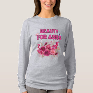 灰の美しい- 感動的フローラ Tシャツ