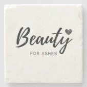 灰の美しい – 黒 – 引用文 ストーンコースター (正面)