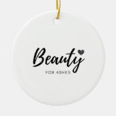 灰の美しい – 黒 – 引用文 セラミックオーナメント (正面)